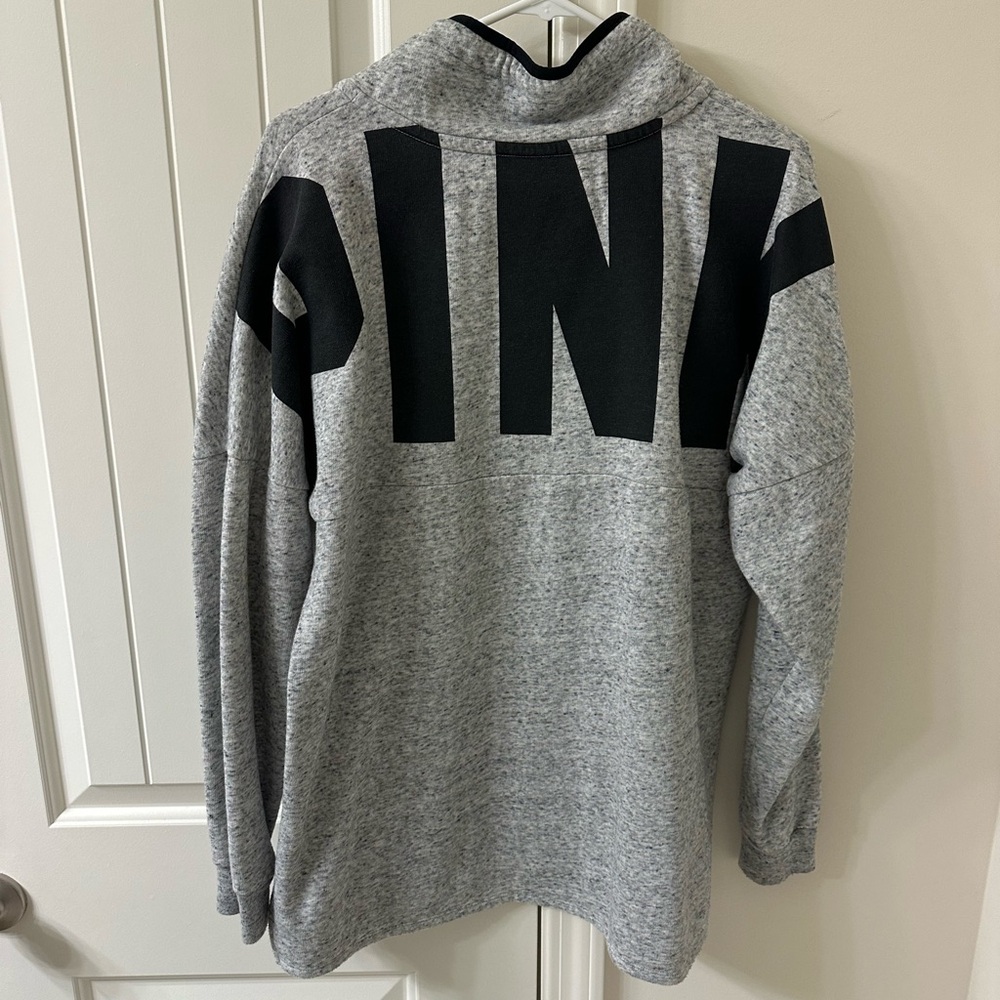 PINK Victoria’s Secret Gray Quarter Zip Pullover